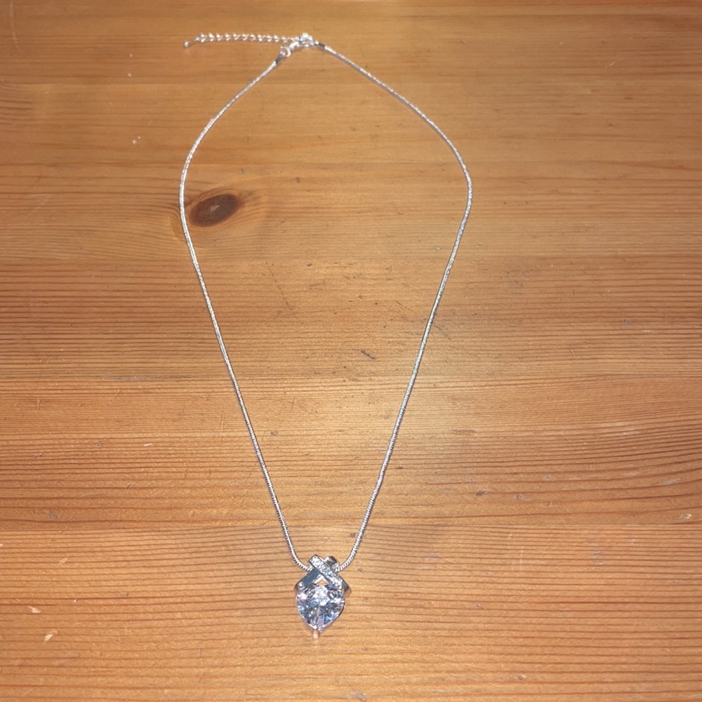 Faux Silver Necklace and XHeart Pendant NWT